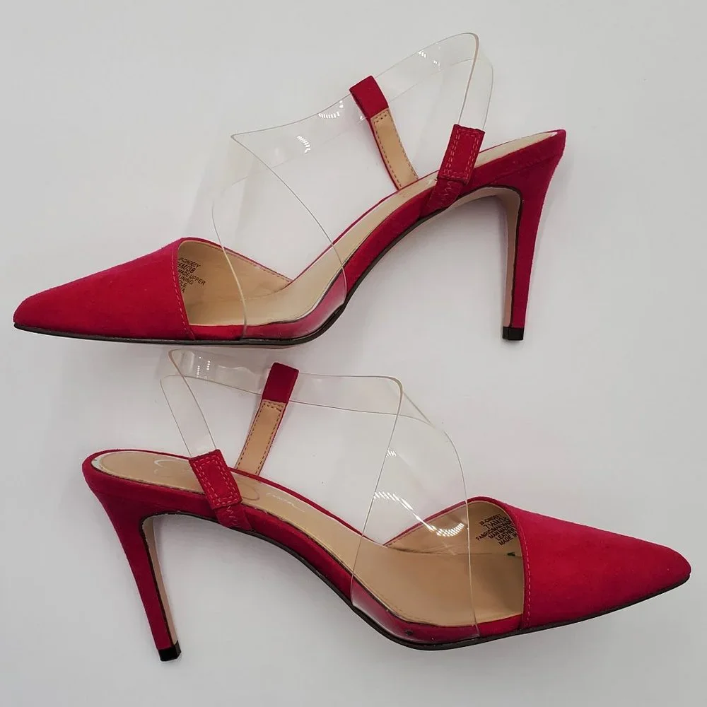Jessica Simpson Magenta Sling Back Heels - Picture 6 of 17